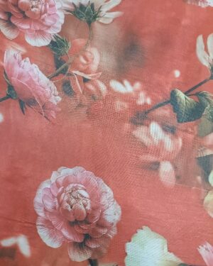 Printed Organdy Pink Orange Blossom