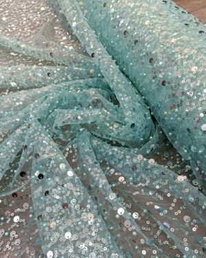 BEADED SEQUINS AQUA BLUE