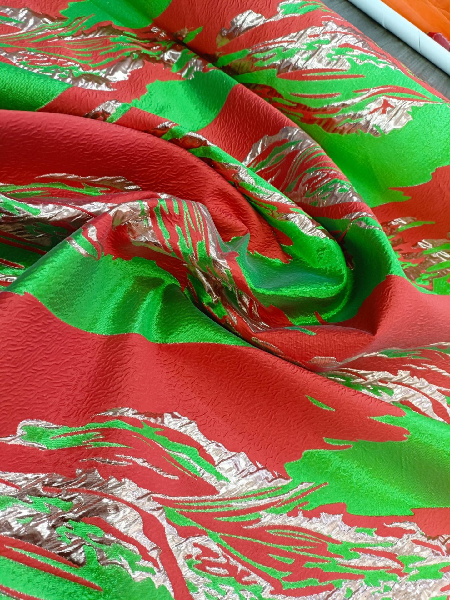 Luxe Brocade Palazzo Red