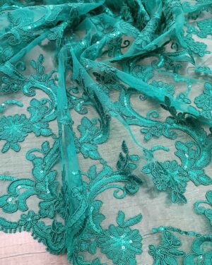 Embroidered Lace D#01 - Emerald