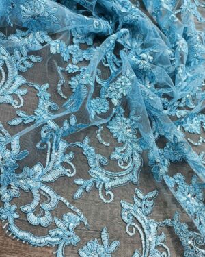 Embroidered lace D#01 Powder blue