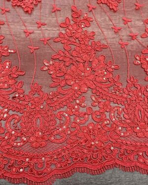 Embroidered Lace D#02 - Red