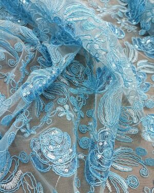 Embroidered Lace - Rose blue