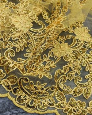 Embroidered Tiffany Lace - Yellow