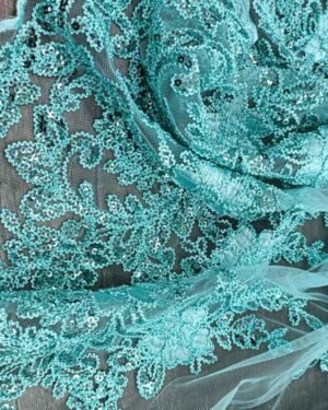 Embroidered Tiffany Lace Turquoise