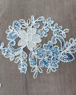 Embroidered Tiffany Lace - Ice blue