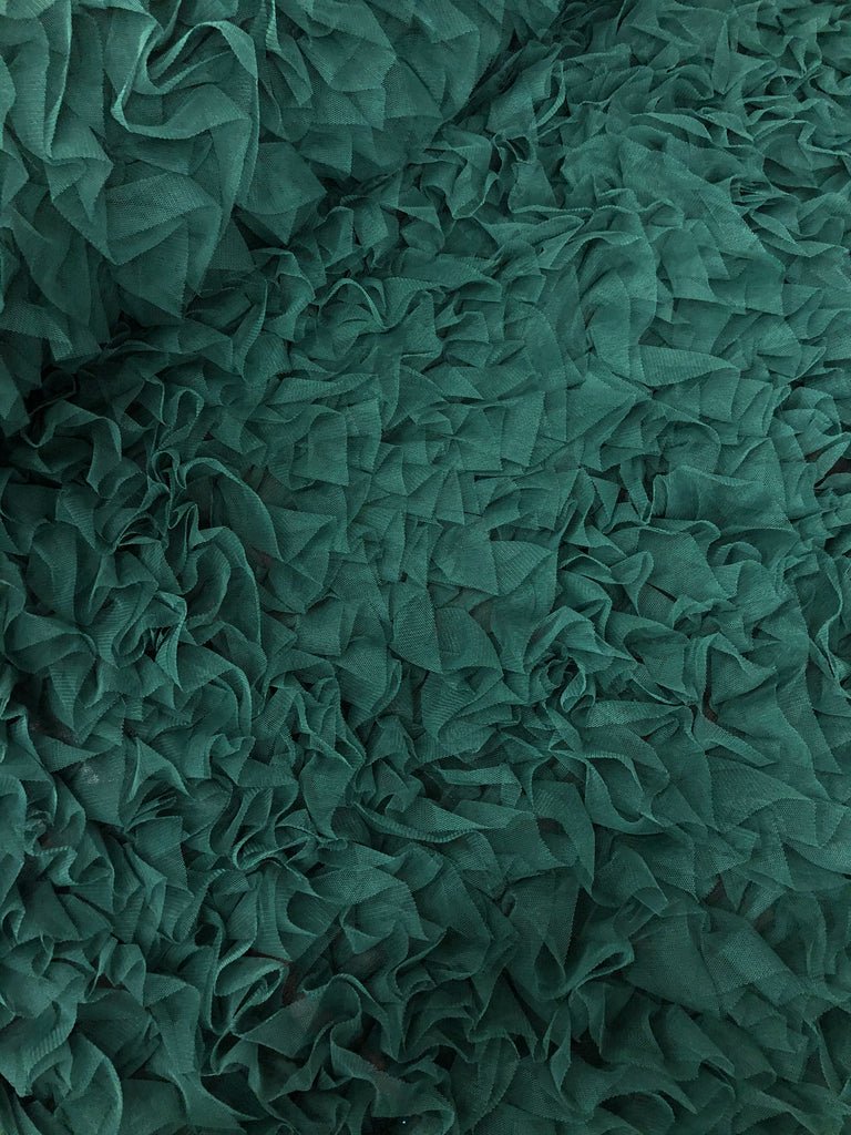 Ruffled Tulle Frill - Bottle Green
