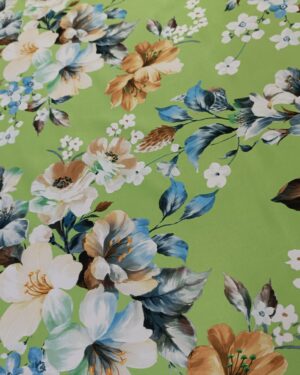 Printed Duchess Satin Fiore Green