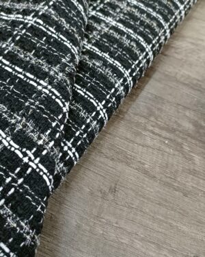 TWEED BOUCLÉ BLACK WHITE PLAID